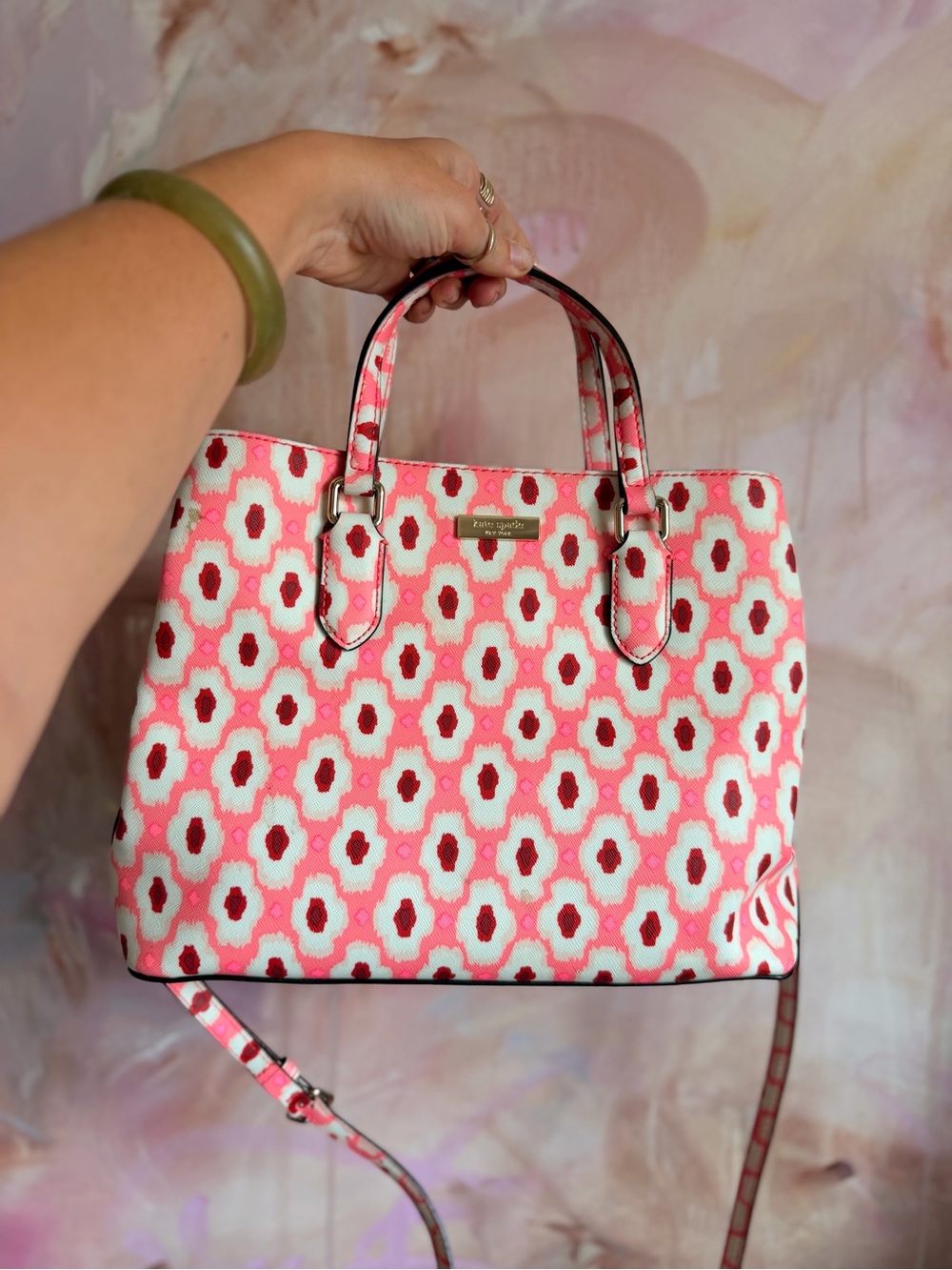 Kate Spade Pink Patterned Tote Bag